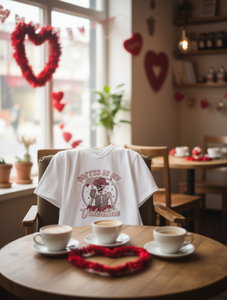 T-shirt Coffee Is My Valentine, vestibilità ampia, unisex, manica corta, girocollo, 100% cotone jersey, stampa con design a teschio, regalo di San Valentino VD06 - Product Image 2