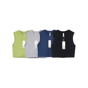 Hot selling Plain Crop Tank Top for Gym OEM Custom Sleeveless vest Women's Fitness Tank top