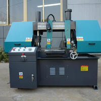 Scie à ruban horizontale CNC GB4230 pour la découpe des métaux non ferreux, contrôleur de programmation PLC