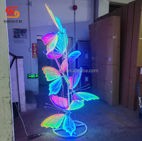 Accessoires de mariage SMS, arche géante en forme de papillon avec éclairage LED, support pour allée de mariage, décoration pour événements de mariage