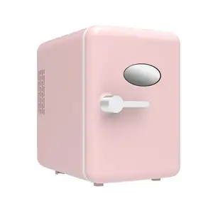 Geladeira pequena mini bar de aparência retrô mini geladeira portátil maquiagem retrô rosa frigidaire retro 6-pode mini geladeira para carro