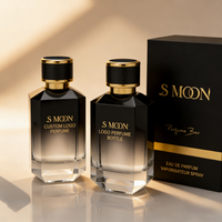 Flacon de parfum en verre noir dégradé personnalisé de 50 ml, vaporisateur fin, flacons de parfum de luxe de 50 ml avec boîte
