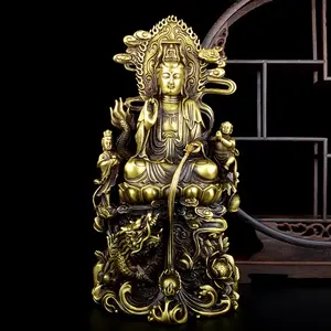 Special large pure copper Avalokitesvara bronze statue of Avalokitesvara Bodhisattva feng shui decorative arts and crafts home