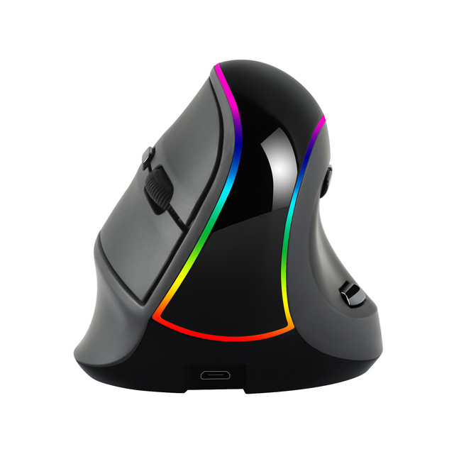 Delux M618 Plus RGB Light Wired Big Hand Computer Ergonomic Palm Rest Vertical Mouse