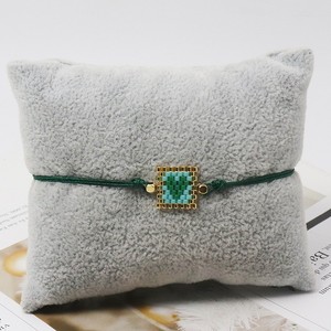 Bracciale Boho <span class=keywords><strong>con</strong></span> Cuore <span class=keywords><strong>e</strong></span> <span class=keywords><strong>Perline</strong></span> Miyuki, Cornice Dorata, Fatto a Mano, Regolabile, Intrecciato, per Commercio all'Ingrosso Transfrontaliero - Product Image 4