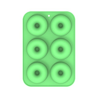 Moule à gâteau en silicone pour donuts à 6 cavités, accessoires de cuisson, pochoirs, sac OPP, couleur personnalisée disponible, certifié LFGB