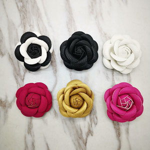 Broche de flor de tela de Rosa <span class=keywords><strong>Camelia</strong></span>, tocado de regalo de compromiso de boda Chapado en plata - Product Image 5
