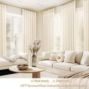 <span class=keywords><strong>Rideaux</strong></span> en lin transparents plissés à la française DaiRui, style moderne et minimaliste, filtrant la lumière, pour salon et chambre à coucher - Product Image 3