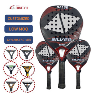 Raquette à pagaie de confort optimal pour jouer rapidement au <span class=keywords><strong>tennis</strong></span> de plage Précision avancée Poids équilibré EVA Grip Metal Padel - Product Image 1