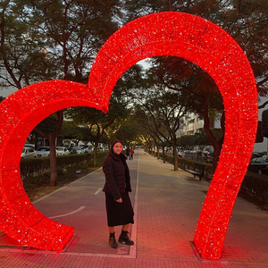 2024 decorazione di nozze all'aperto illuminazione di san valentino ha condotto la lettera di amore luce a forma di cuore motivo ad arco a LED - Product Image 2
