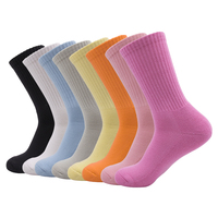 Chaussettes de basket-ball anti-dérapantes à usage quotidien pour femmes respirantes en coton doux tricoté personnalisé manchette de corps numérique mignon tricoté personnalisé