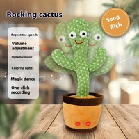 BJQ OEM Cactus de danse électronique mignon PP coton rempli jouet en peluche avec fonction de répétition d'enregistrement cadeau pour enfants jouet pour enfants