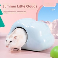 Tempat Persembunyian Hamster Keramik Berbentuk Awan, Rumah Es Pendingin Musim Panas, Sarang Dekoratif untuk Hamster Suriah dan Hewan Peliharaan Kecil