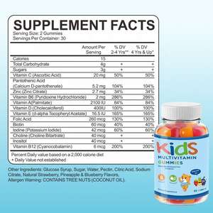 Anak-anak Mult Gummies Vitamin C D3 Zinc Sugar Free Gummy permen Vitamin suplemen untuk anak-anak dukungan imun warna-warni anak-anak Gummies - Product Image 3