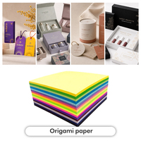 Vente en gros de papier cartonné origami coloré imperméable à double face enduit de PE, 80-300 GSM, pour cadeaux et artisanat