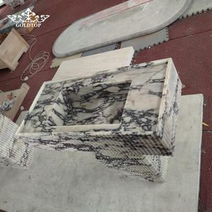 Losas de Calcita Calacatta Viola Pulida de Lujo GOLDTOP, Piedra con Vetas Púrpuras para Islas de Cocina de Diseño y Baños Principales de Villas - Product Image 1