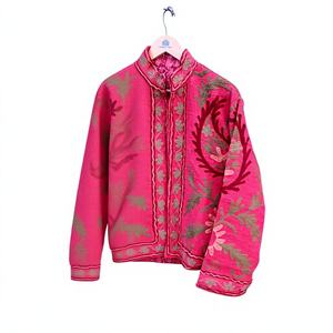 Chaqueta de Algodón Tejida a Mano con Bordado Floral para Mujer, Estilo Artesanal, Étnico, Bohemio, Transpirable, Ecológica, para Verano/Otoño/Invierno - Product Image 1
