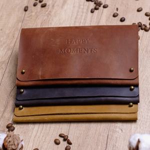 Nouvelle conception Pochette enveloppe personnalisée Vintage Luxe Véritable cuir Enveloppe pour photos - Product Image 6