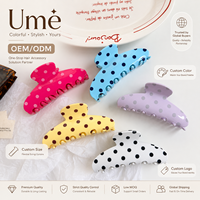 Pince à cheveux en acétate faite à la main pour femme, motif pois couleur bonbon, vente en gros Ume, pour usage quotidien