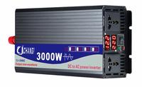 Convertisseur d'énergie portable à onde sinusoïdale pure 3000W DC 12V 24V AC 220V 50Hz à triple sortie, transformateur solaire pour voiture