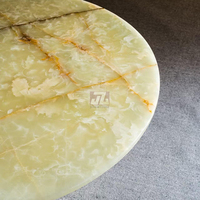 Table basse moderne minimaliste en onyx vert jade transparent, table à thé en pierre naturelle sur mesure, mobilier de salon