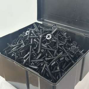 Vis à <span class=keywords><strong>cloison</strong></span> sèche en phosphate à filetage fin noir en gros, en boîte plastique - Toutes tailles disponibles 3,5*25mm - Product Image 4