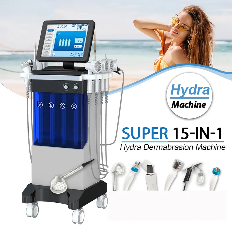 15 em 1 hidro oxigênio Facial pele cuidados limpeza profunda Hydra Dermabrasion microdermabrasion máquina