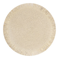Sets de table ronds tissés bohèmes modernes, écologiques, résistants à la chaleur, avec logo couleur personnalisé, épaisseur 2 mm