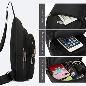 Bolso de <span class=keywords><strong>pecho</strong></span> impermeable con conector para auriculares, bolso de <span class=keywords><strong>hombro</strong></span> ligero para teléfono móvil para hombre, bolso bandolera de <span class=keywords><strong>pecho</strong></span>. - Product Image 2