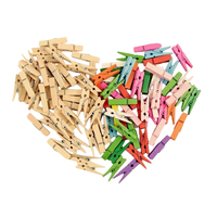 Pinzas de Madera Natural Resistentes con Resorte para Ropa, Fotos, Manualidades y Decoración del Hogar