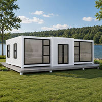 Maison conteneur extensible personnalisée 20ft 40ft, maison de vacances modulaire préfabriquée pliable, structure en acier OEM ODM