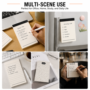 Custom Grid Lined Thickened Self Adhesive Sticky Notes Removable <b>Memo</b> <b>Pad</b> Smooth Writing Multi Layout Notepad For Office Home St - Product Image 4