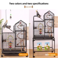 Grande cage à oiseaux en métal, cage à perroquets extra-large, habitat de luxe de style villa, support spécialement conçu pour les calopsittes