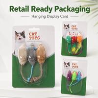 Lot de jouets en peluche pour chat en forme de souris, prêts à la vente au détail, jouets souris à plumes, styles variés pour les animaleries, OEM ODM, approvisionnement en gros