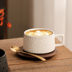 Tazza da Caffè in Ceramica Stile Medioevale con Base in Legno, Lavabile in Lavastoviglie e Utilizzabile <span class=keywords><strong>nel</strong></span> Microonde, per Casa e Hotel, Nuovo Stile Cinese - Product Image 3