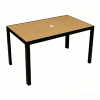 Table de salle à manger rectangulaire moderne en WPC pour 4 à 6 personnes, table d'extérieur imperméable pour café, villa et ferme
