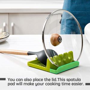 Poggiautensili da cucina in Silicone con gocciolatoio per utensili multipli poggia cucchiaio resistente al calore mestolo portautensili <span class=keywords><strong>Organizer</strong></span> - Product Image 2
