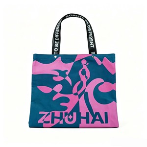 Bolsa de compras de poliéster con impresión por sublimación a todo color personalizada, con logotipo para regalo promocional - Product Image 2