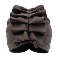 Gorros Turbante con Volantes y Flores para Mujer, Gorro Africano, Pañuelo para la Cabeza, Turbante Elástico de Color Sólido, Gorro Musulmán, Sombrero Indio, Novedad 2025