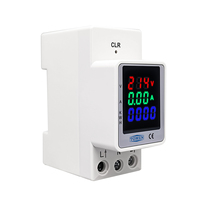 TOMZN 3IN1 Meteran Energi Listrik Pengukur Arus Voltmeter Digital Warna Dapat Diubah Din Rail AC80-270V 0-100A 50/60Hz