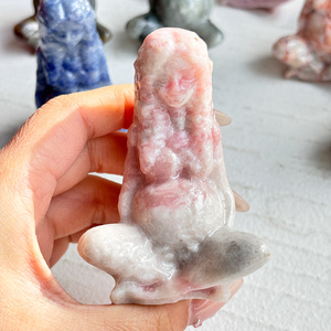 Offre Spéciale – Artisanat en Cristal Naturel de Haute Qualité, Sculpté à la Main, Divers Matériaux, Petite Sculpture de la <span class=keywords><strong>Terre</strong></span> Mère de 5 cm pour la Décoration - Product Image 5