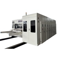 Machine automatique de découpe et d'impression flexographique pour boîtes en carton ondulé avec pré-alimentateur et système d'empilage sans arrêt