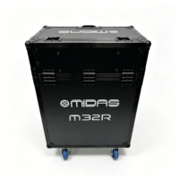 Boîte de transport hydraulique tout noir à rétraction facile OEM pour console de mixage DJ Midas M32R avec support pour ordinateur portable et 4 roues