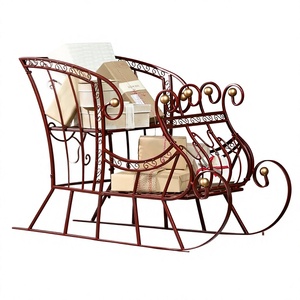 Traîneau de Noël en métal Amson Brass AB-11574, taille personnalisée, pour décoration de table, 2023, fer rouge vintage, cadeau de Noël - Product Image 1