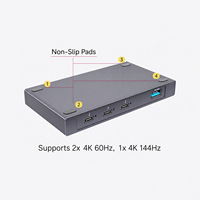 Hub Thunderbolt 4 Aluminium Tanpa Kipas 40Gbps USB-C Dock 200g Portabel 4 Port Thunderbolt Catu Daya 135W untuk Laptop
