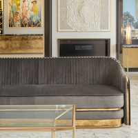 Ensemble de canapés en velours modernes de haute qualité Meubles de salon d'intérieur confortables avec canapé sectionnel de loisirs