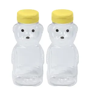 12盎司定制可生物降解食品级塑料宠物熊蜂蜜瓶蜂蜜挤压瓶