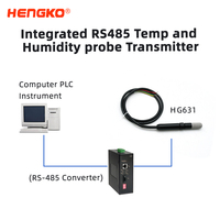 HG631 RS485 Modbus RTU Transmetteur de capteur de température et d'humidité à sonde remplaçable