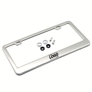 Cadre de plaque d'immatriculation en aluminium mat personnalisé avec des capuchons de vis noirs, supports de plaques d'immatriculation noirs pour véhicules américains - Product Image 2