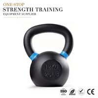 Kettlebell en fonte durable ZENJOY, revêtement noir en poudre, pour la compétition de fitness en salle de sport, équipement de musculation personnalisé